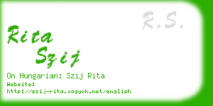 rita szij business card